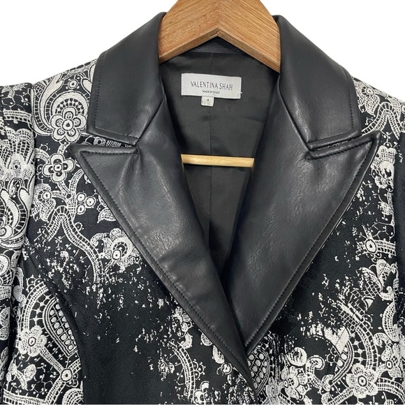 Elegant Black and White Paisley Blazer - Picture 4 of 13